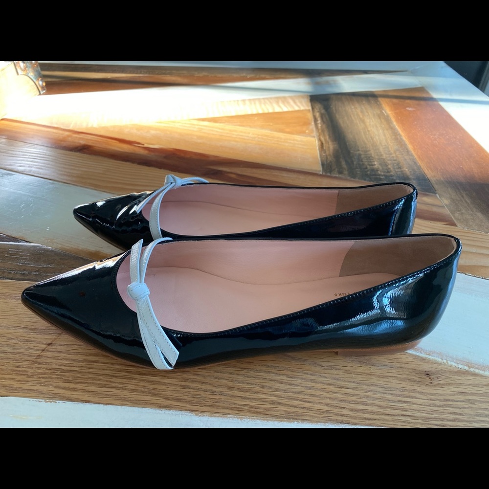 Kate Spade Delilah Black/White Patent Leather Flats Women's Size 7 M